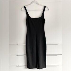 Elegant Black Zara casual Sleeveless midi Dress